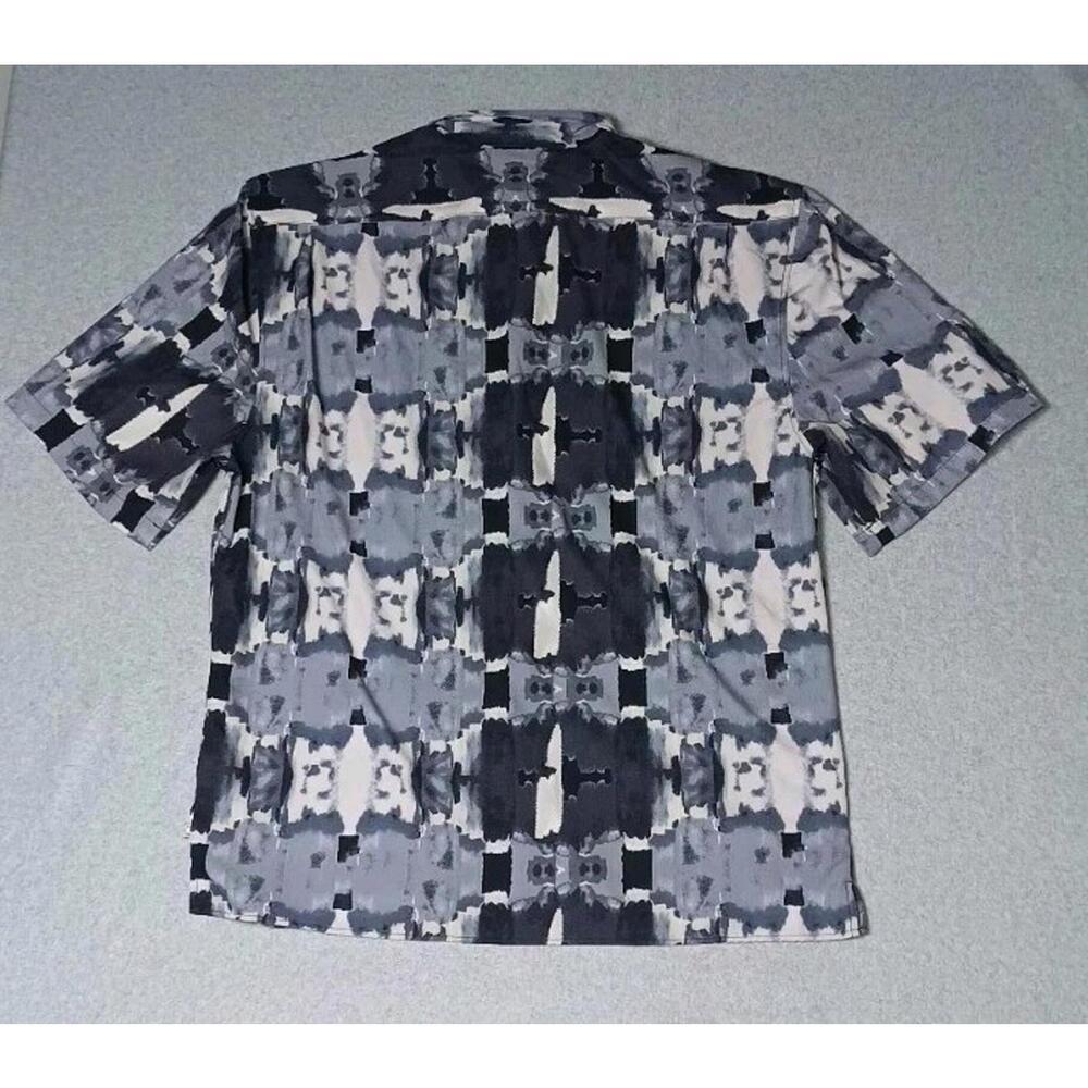 Suslo Couture Button Up Short Sleeve Shirt Mens Size 3XL Gray Watercolor Design - Picture 10 of 10